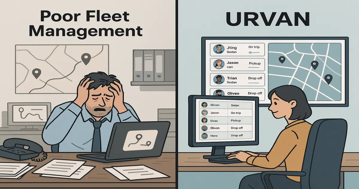 Ilustración sobre el seguimiento en tiempo real de una flota de conductores.
