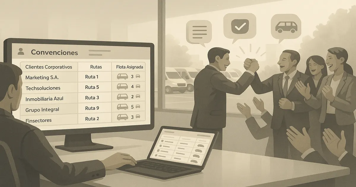 Gana clientes corporativos con gestor de convenios para tu empresa de tranporte de pasajeros